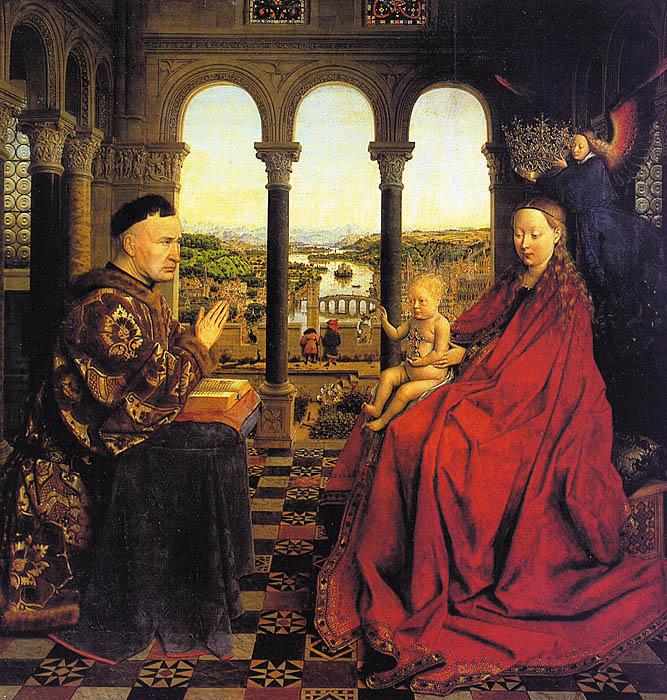 Jan Van Eyck The Virgin of Chancellor Rolin oil painting picture